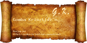 Gomba Krisztián névjegykártya